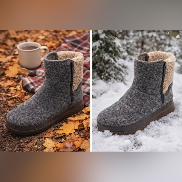 Chaco Shoes - Chaco Revel Chelsea Ankle Boots Women’s 9 Wool Felt Sherpa Cozy Winter